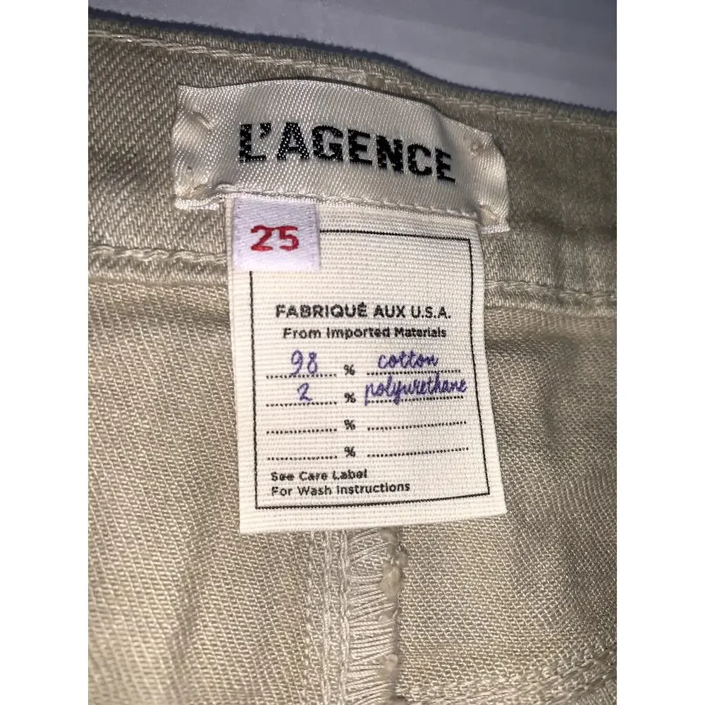 L'Agence‎ Women's Khaki Audrey Denim Shorts Size 25